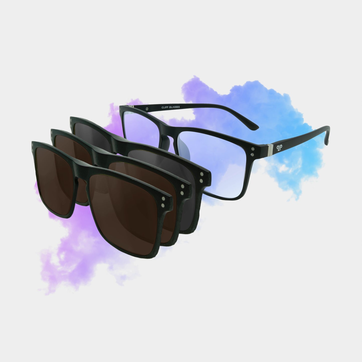 Clipp Glasses Cubed monitor szemüveg fekete, barna és barna fedőlencsével