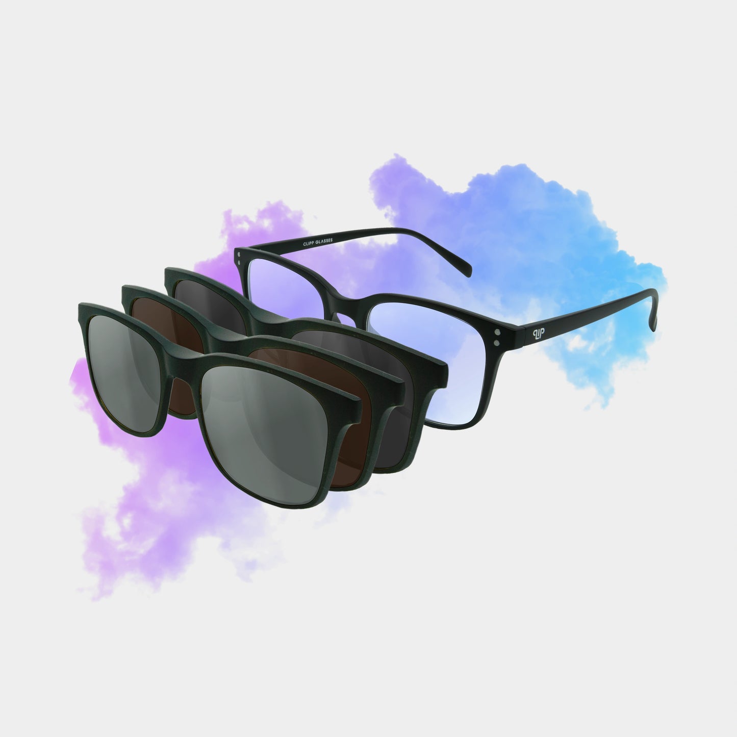 Clipp Glasses Classic szemüveg fekete, barna és ezüst fedőlencsével