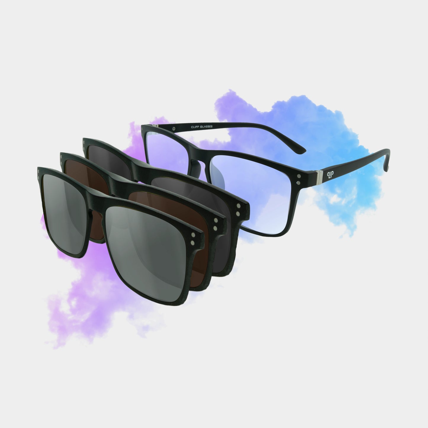 Clipp Glasses Cubed monitor szemüveg fekete, barna és ezüst fedőlencsével
