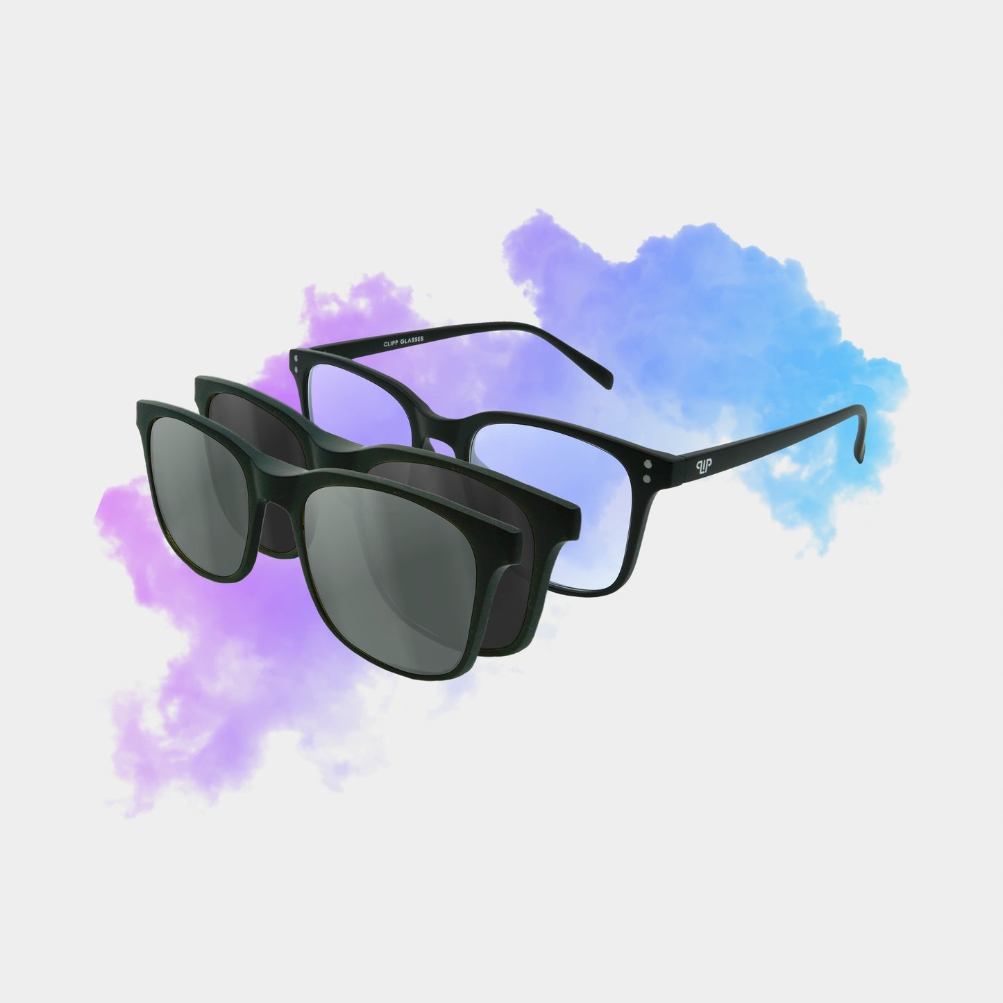 Clipp Glasses Classic szemüveg fekete és ezüst fedőlencsével