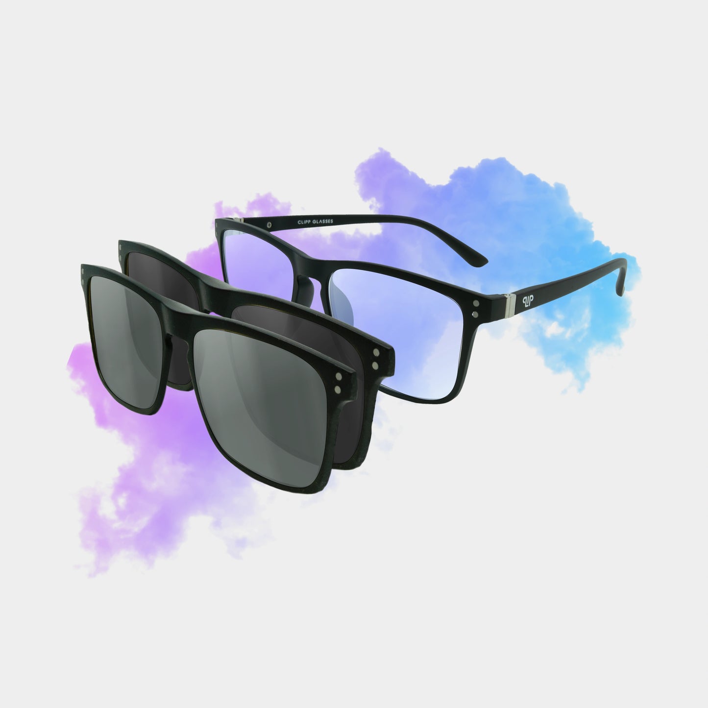 Clipp Glasses Cubed monitor szemüveg fekete és ezüst fedőlencsével