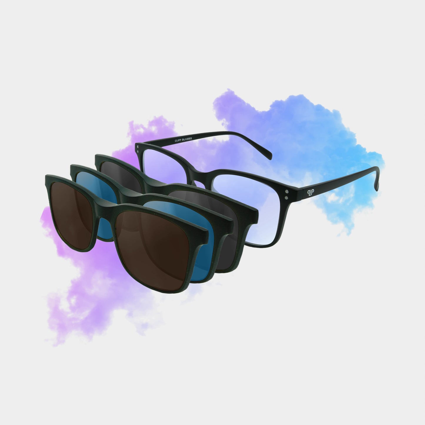 Clipp Glasses Classic szemüveg fekete, kék és barna fedőlencsével