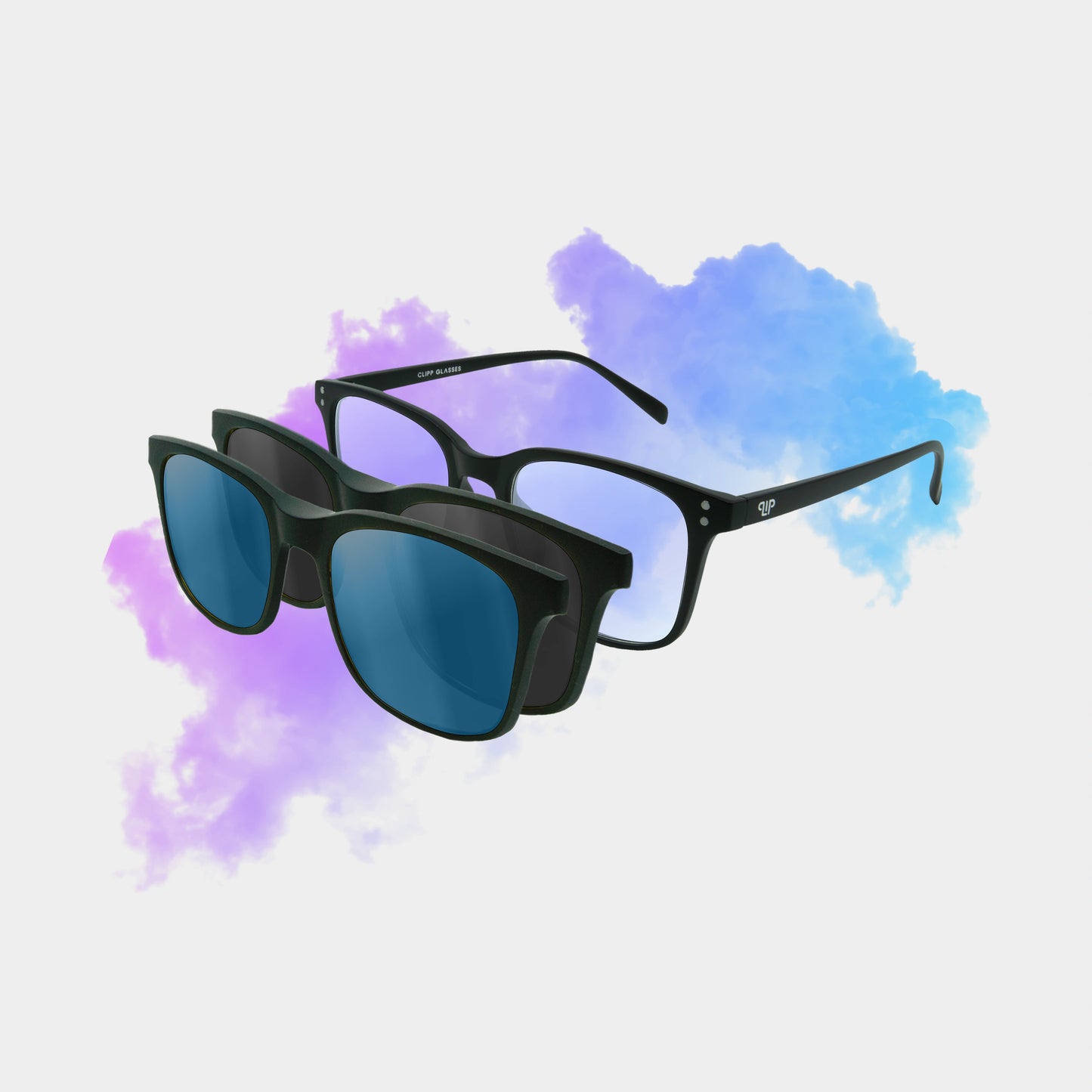 Clipp Glasses Classic szemüveg fekete és kék fedőlencsével