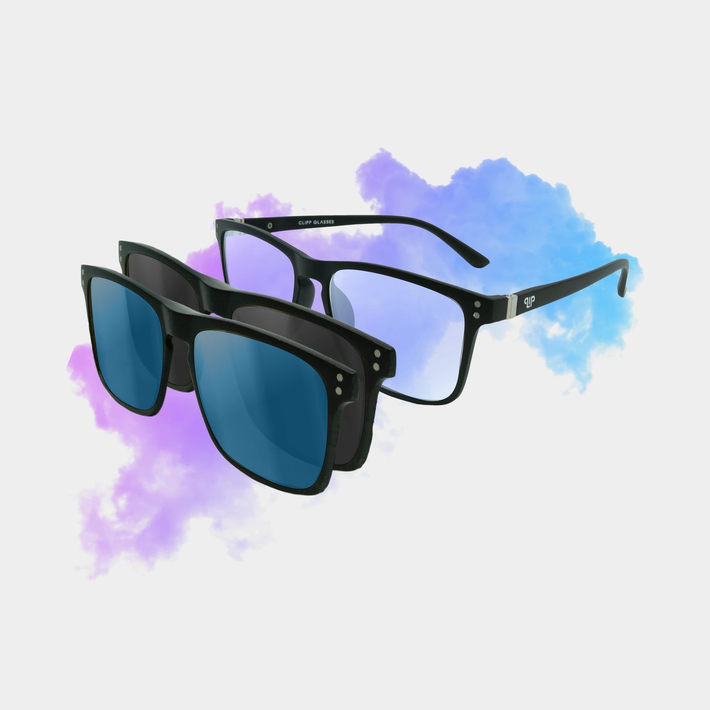 Clipp Glasses Cubed monitor szemüveg fekete és kék fedőlencsével