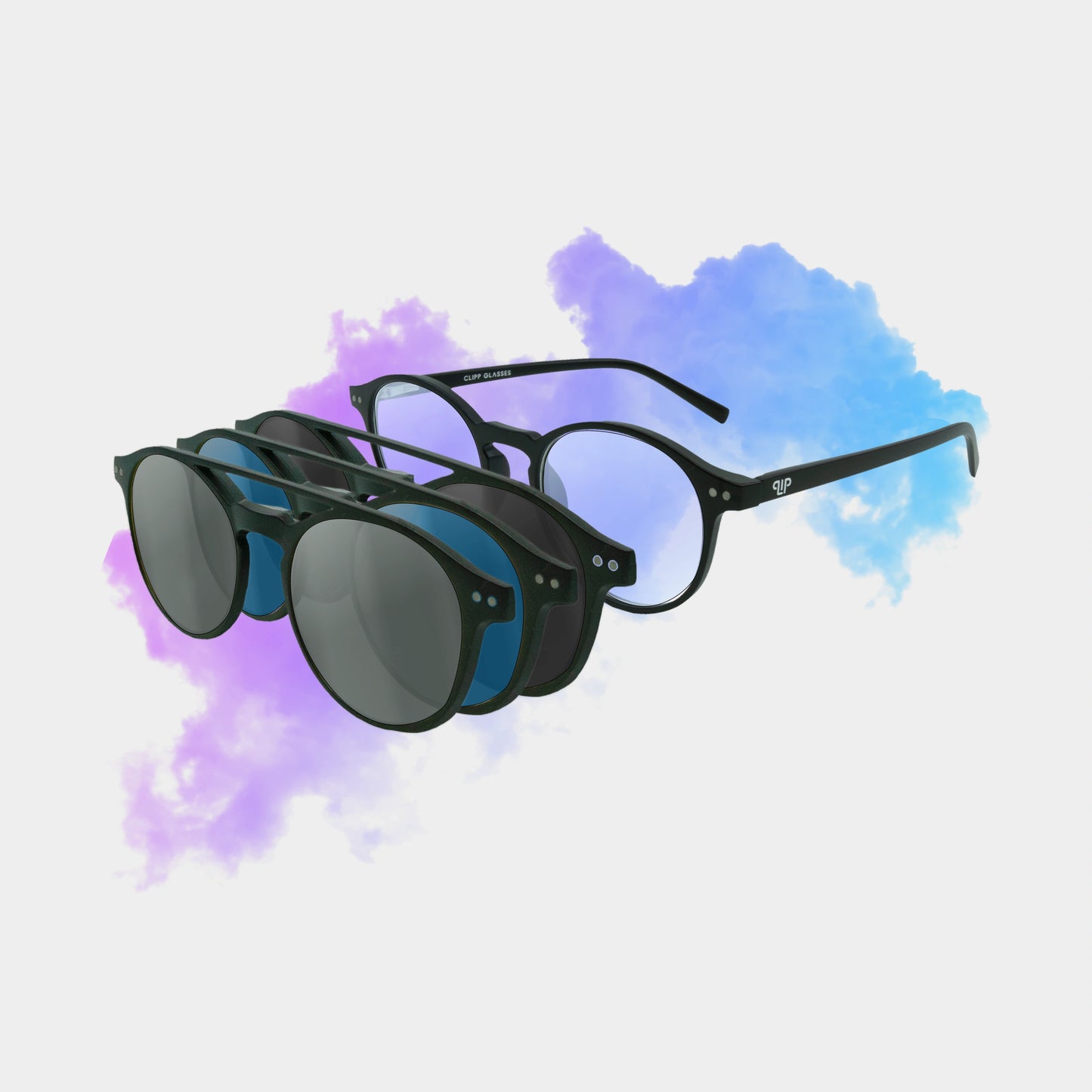 Clipp Glasses Sierra+ monitor szemüveg fekete, kék és ezüst fedőlencsével