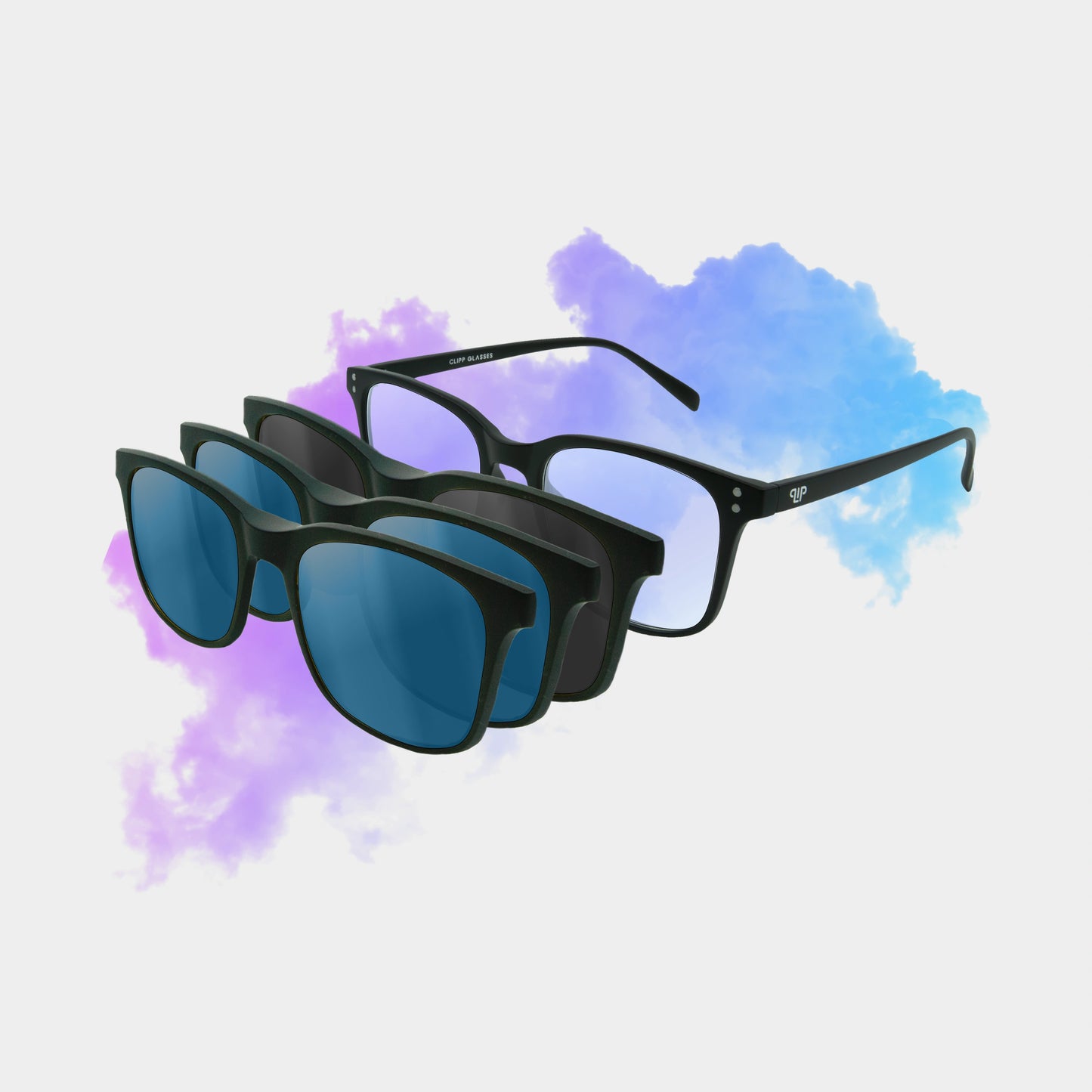 Clipp Glasses Classic szemüveg fekete, kék és kék fedőlencsével
