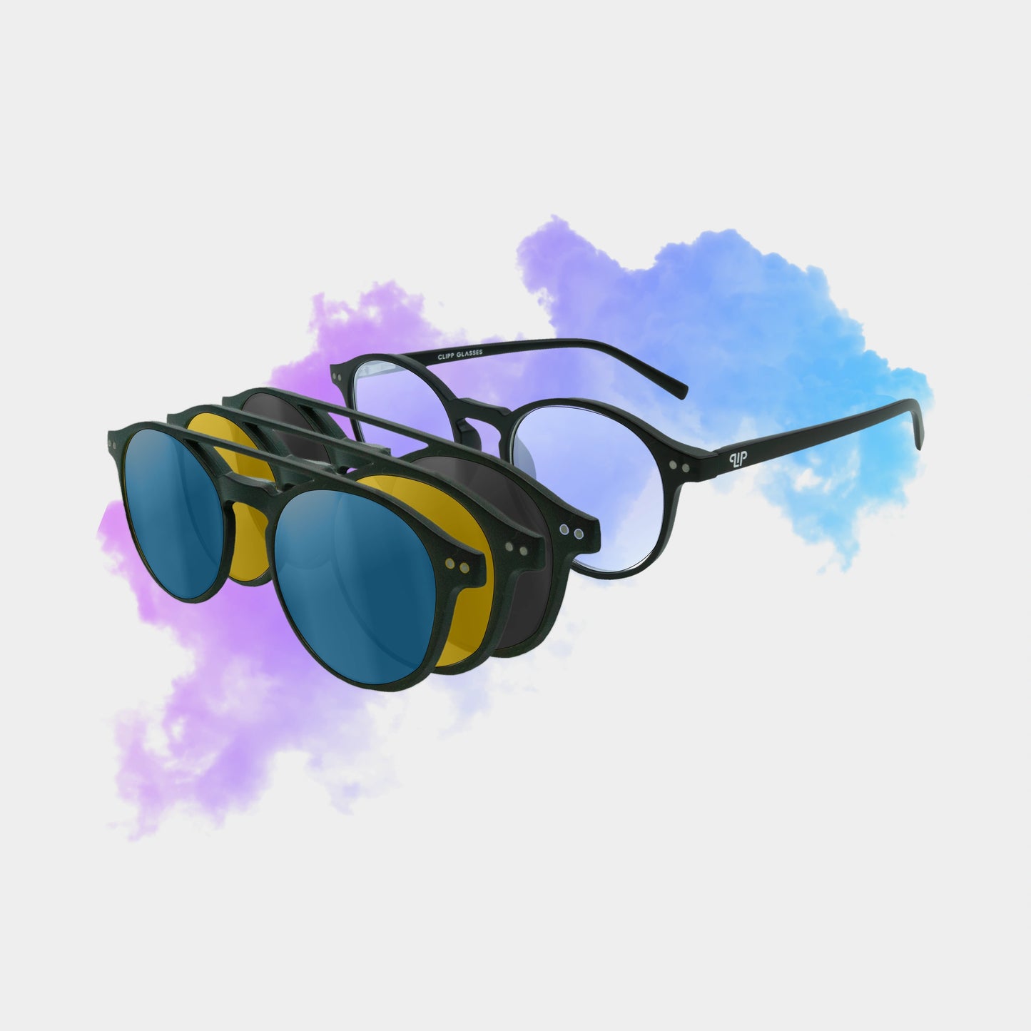 Clipp Glasses Sierra+ monitor szemüveg fekete, kék és sárga fedőlencsével
