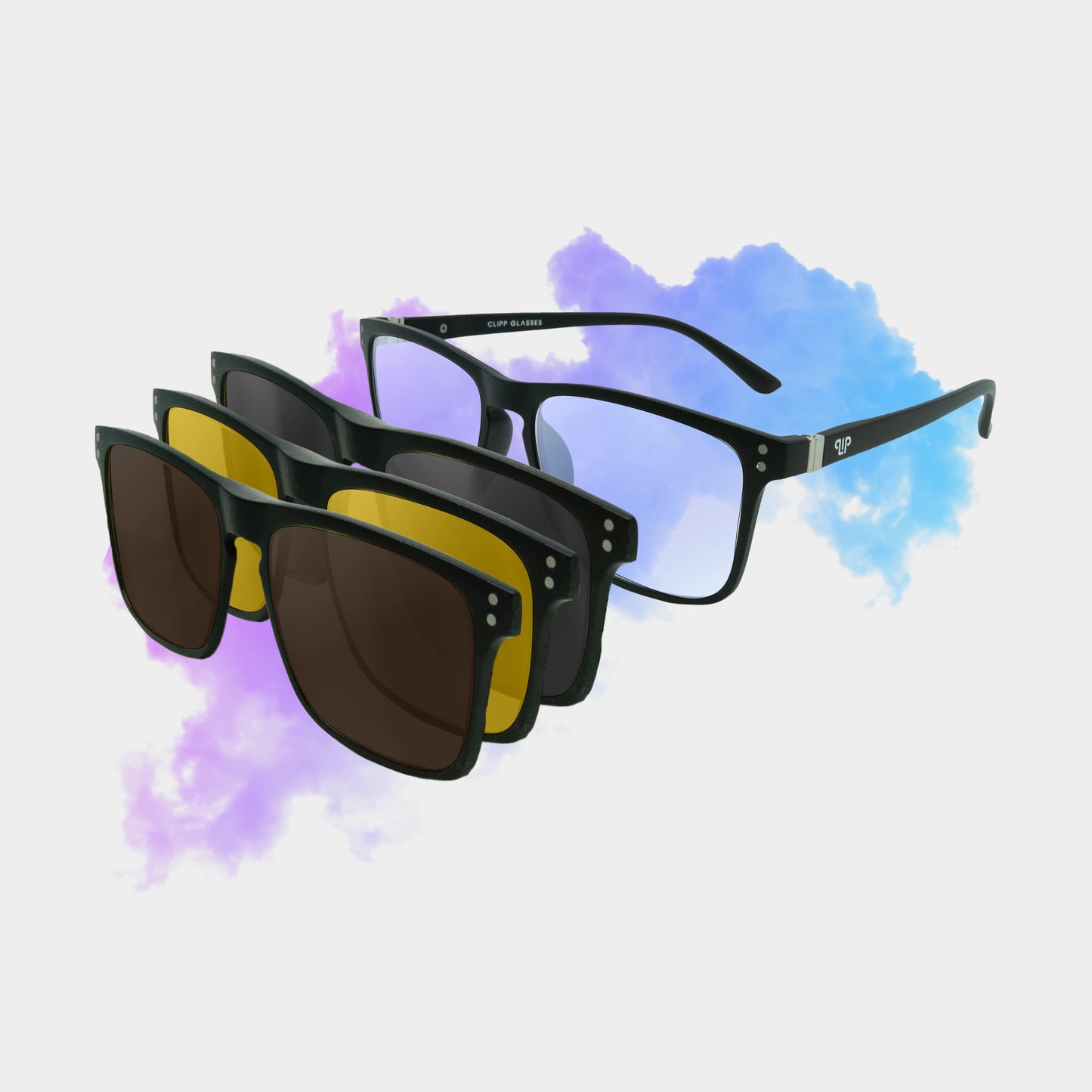 Clipp Glasses Cubed monitor szemüveg fekete, sárga és barna fedőlencsével