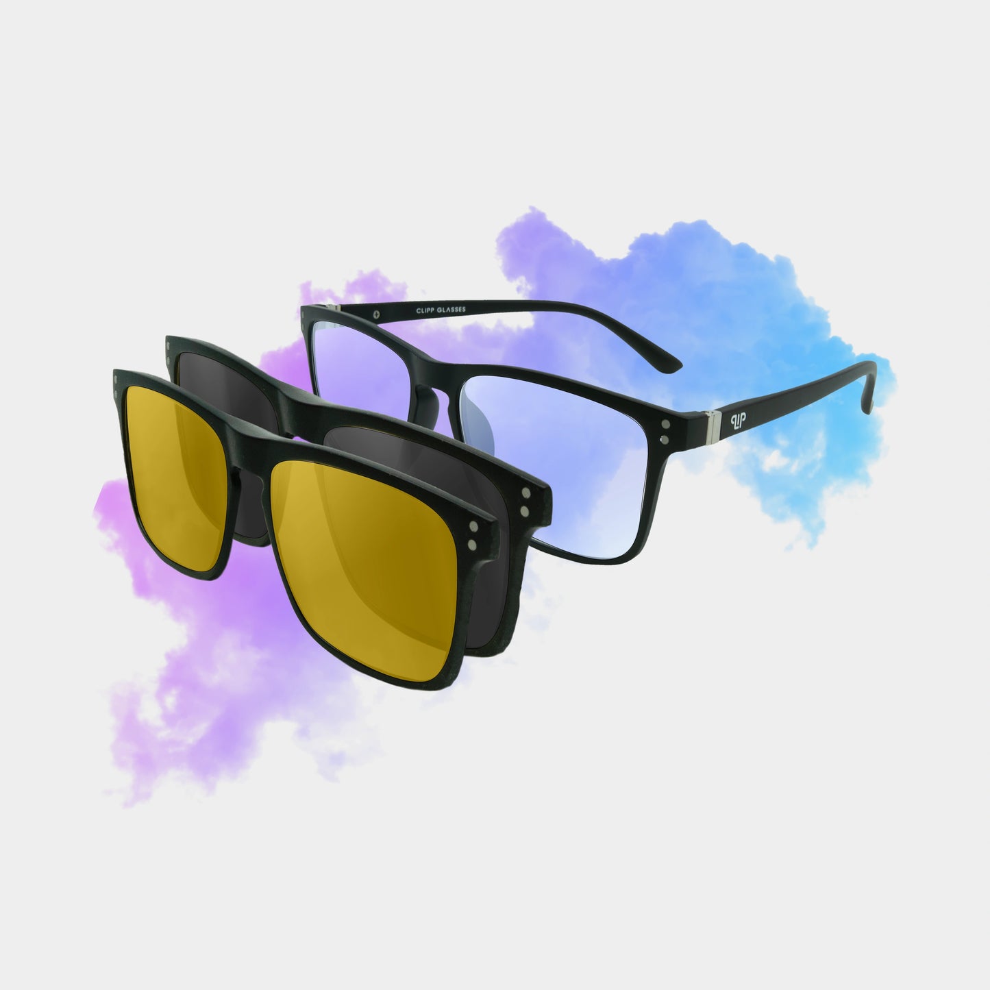 Clipp Glasses Cubed monitor szemüveg fekete és sárga fedőlencsével