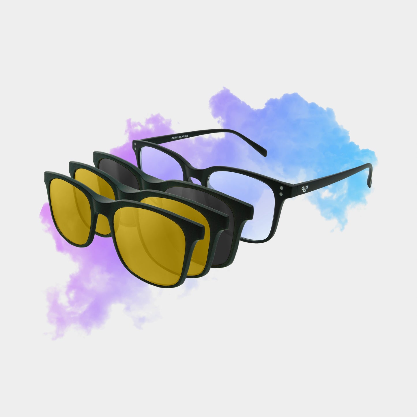 Clipp Glasses Classic szemüveg fekete, sárga és sárga fedőlencsével