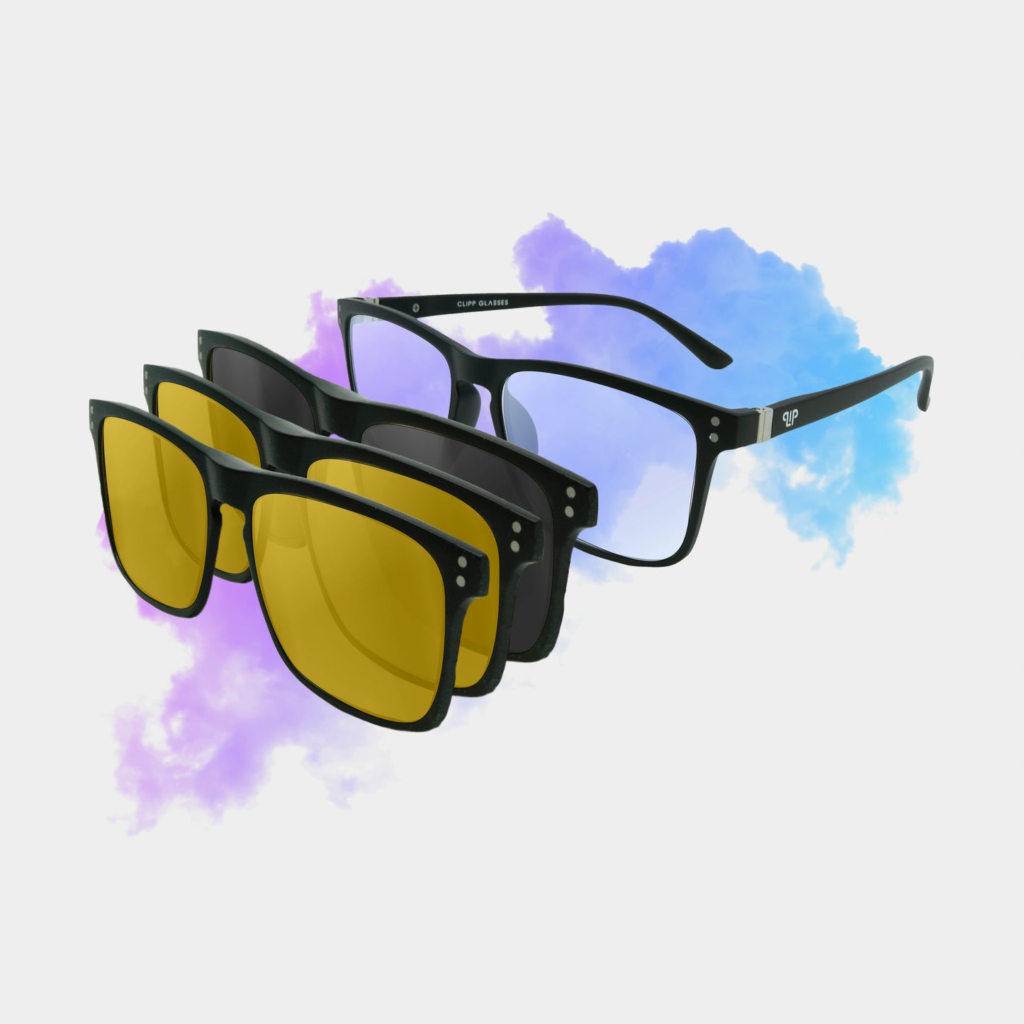 Clipp Glasses Cubed monitor szemüveg fekete, sárga és sárga fedőlencsével