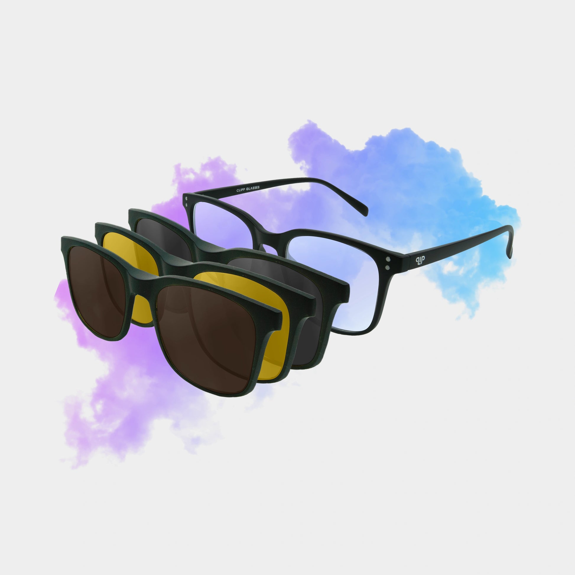 Clipp Glasses Classic szemüveg fekete, sárga és barna fedőlencsével