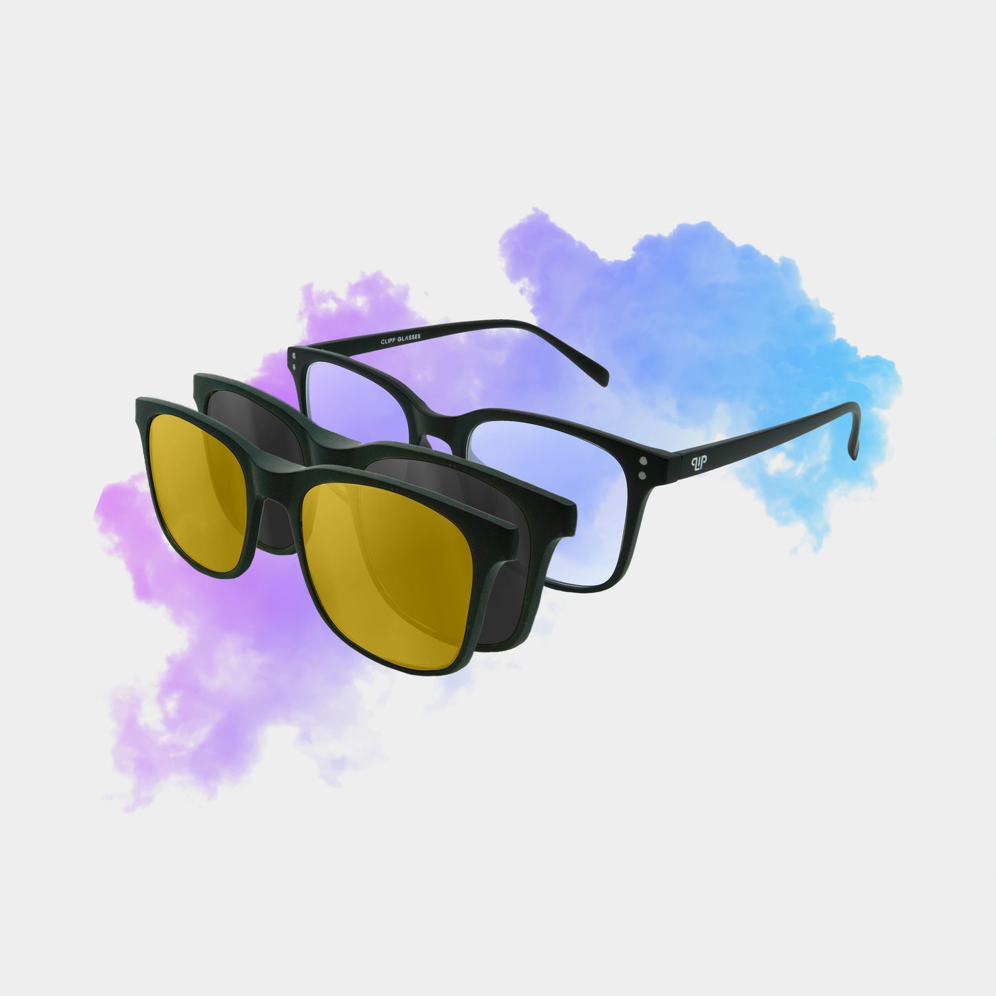 Clipp Glasses Classic szemüveg fekete és sárga fedőlencsével