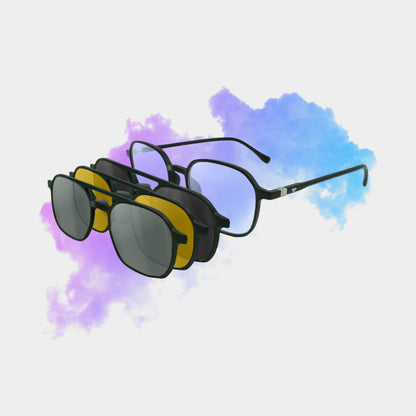 Clipp Glasses Hex monitor szemüveg fekete, sárga és ezüst fedőlencsével