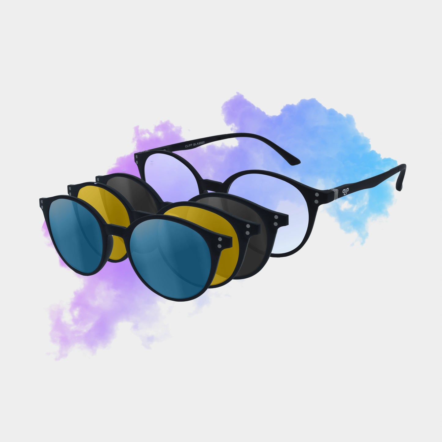 Clipp Glasses Sierra monitor szemüveg fekete, kék és sárga fedőlencsével